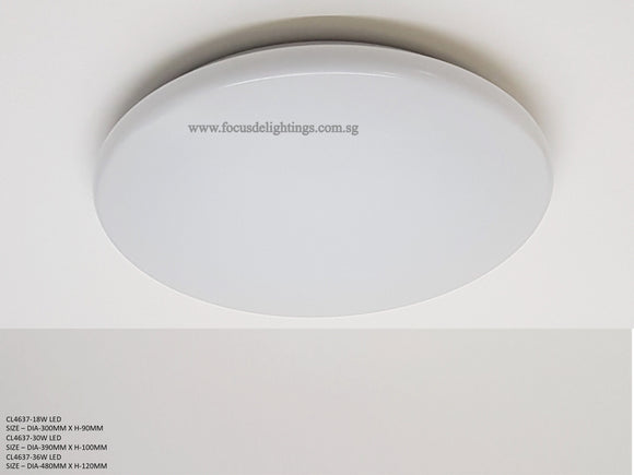 FROSTED Minimalist LED Ceiling Lamp 637 (Dia 300mm)