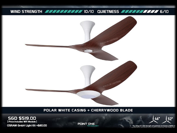 SMART PO ECO FAN VORTEX T2 VSPEC IV-RS 46"/52" -WHITE+CHERRYWOOD