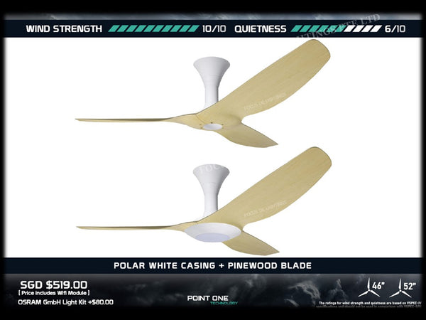 SMART PO ECO FAN VORTEX T2 VSPEC IV-RS 46"/52" -WHITE+PINEWOOD