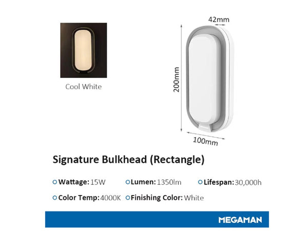 MEGAMAN OUTDOOR IP65 WALL LAMP 1110 CF -15W SUPER BRIGHT LED