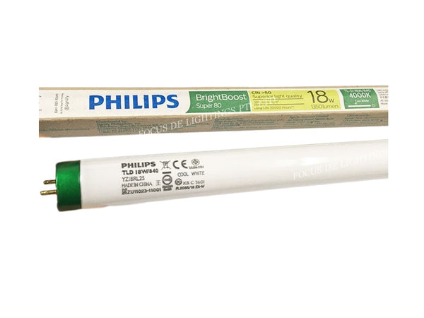 PHILIPS BRIGHTBOOST LIFEMAX FLUORESCENT T8 TUBES -2FT/4FT