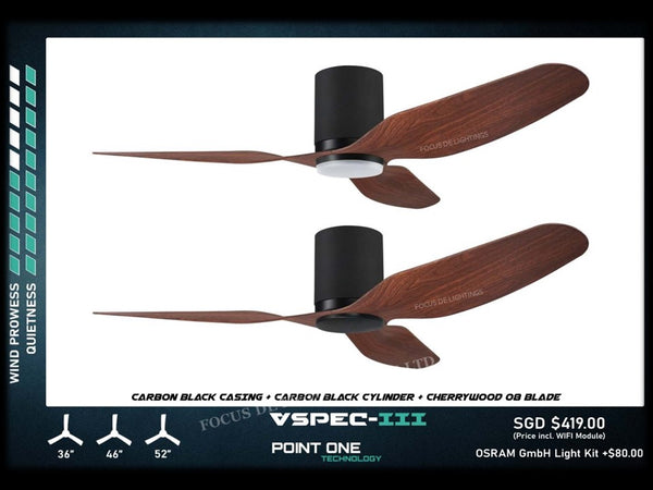 PO ECO FAN DC MOTOR -GUST VSPEC III 36" / 46" / 52" (BLADE 08 -CHERRYWOOD / BLACK / WHITE)