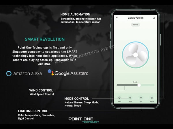 SMART PO ECO FAN CYCLONE VSPEC III-RS 46"/52"/60" (WHITE HUGGER)