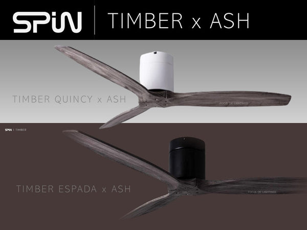SPIN TIMBER x ASH DC Fan 36"/43"/52"/60"+ SMART WIFI