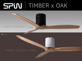 SPIN TIMBER X OAK DC FAN 36"/43"/52"/60"+ SMART WIFI