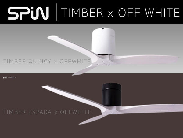 SPIN TIMBER X OFF-WHITE DC FAN 36"/43"/52"/60"+ SMART WIFI