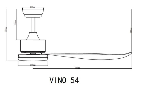 BESTAR CEILING FAN DC VINO-5 38"/48"/54"
