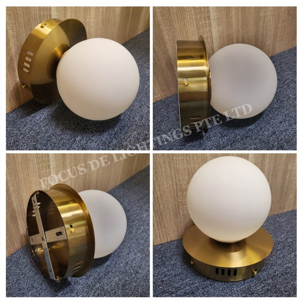 SIMPLISTIC GLASS 8818 GLOBE BALL WALL LAMP -E27 BULB