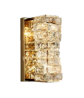 LUXURY QS14 CRYSTAL K9 WALL SCONCE -GOLD BASE (2 SIZES AVAIL)