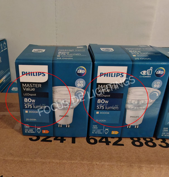 PHILIPS MASTER GU10 LED 5,5w/6.2W LED -DIMMABLE (2700k/3000k/4000k)