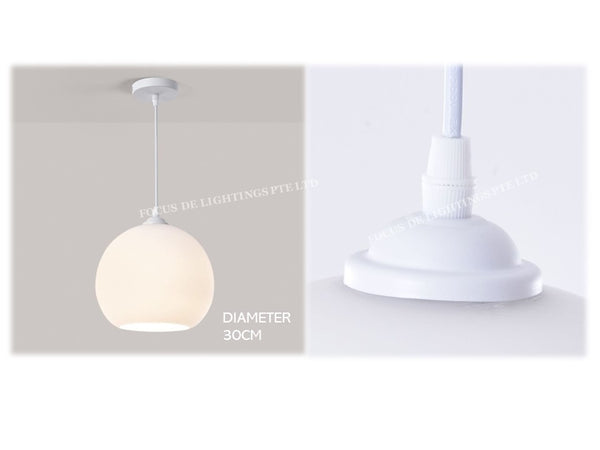 HALF-MOON GLOBE FROSTED GLASS PENDANT LAMP 2737 (DIA 300MM)
