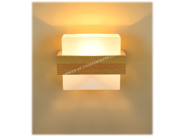 RECTANGLE WOODEN GLASS 5030 WALL LAMP