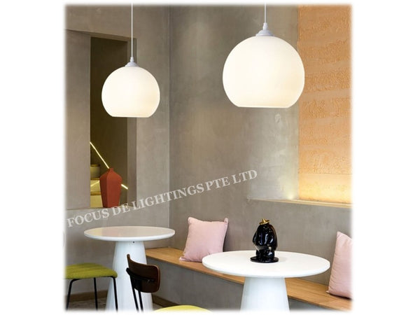 HALF-MOON GLOBE FROSTED GLASS PENDANT LAMP 2737 (DIA 300MM)