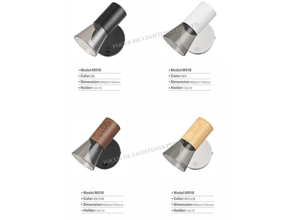 FUNCTIONAL ON/OFF SWITCH M018 WALL LAMP -GU10 BULB