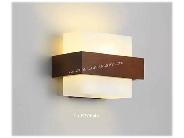 RECTANGLE WOODEN GLASS 5030 WALL LAMP