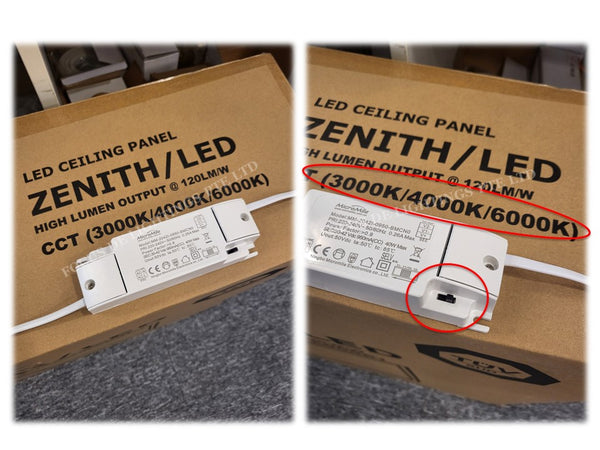 ZENITH COMMERCIAL OFFICE LED PANEL *TUV CERT* (CCT -CHOOSE YOUR OWN COLOUR TEMP)