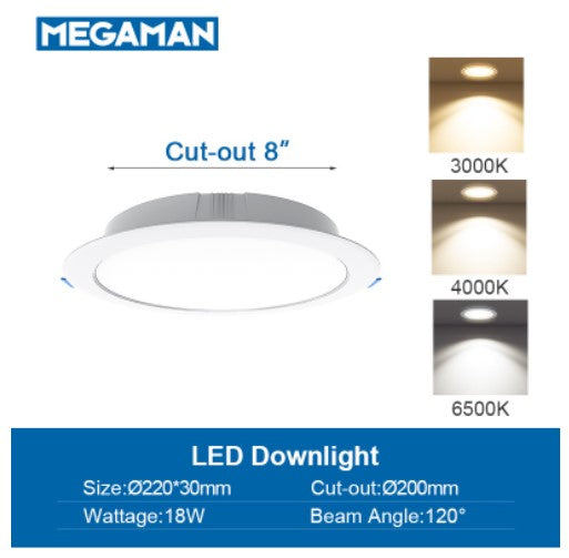 MEGAMAN CLASSIC Recessed Downlight 1119 -ROUND (9W/12W/15W/18W)