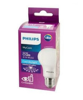 PHILIPS A60 MYCARE E27 LED CLASSIC BULB 8W (WARM or DAY)