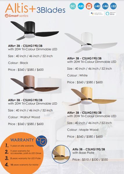 *SMART SERIES*  Crestar ALTIS 3B with 20w Tri-Colours Lightkit (40"/46"/52")