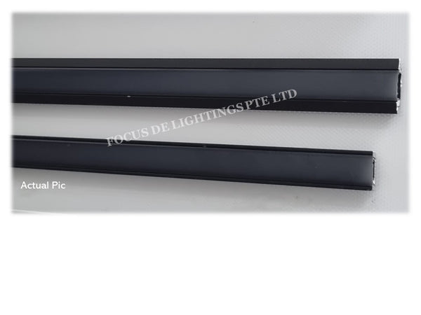 BLACK -RECESSED / SURFACE MOUNTED - ALUMINIUM PROFILE FOR LED STRIP FIXTURE (DEPTH 7MM)