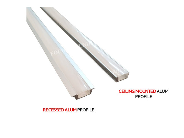 RECESSED / SURFACE MOUNTED - ALUMINIUM PROFILE FOR LED STRIP FIXTURE (DEPTH 7MM)