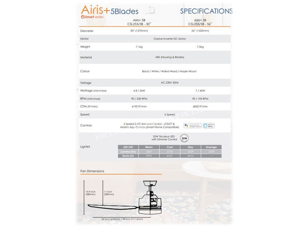 *SMART SERIES*  Crestar Airis 5B -No Lightkit (50"/56")