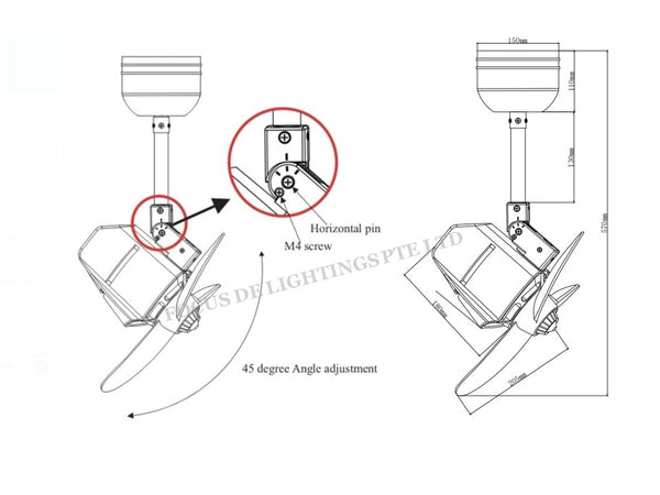 BESTAR CORNER FAN 16" (MATT BLACK / ANTIQUE BRASS/WHITE)