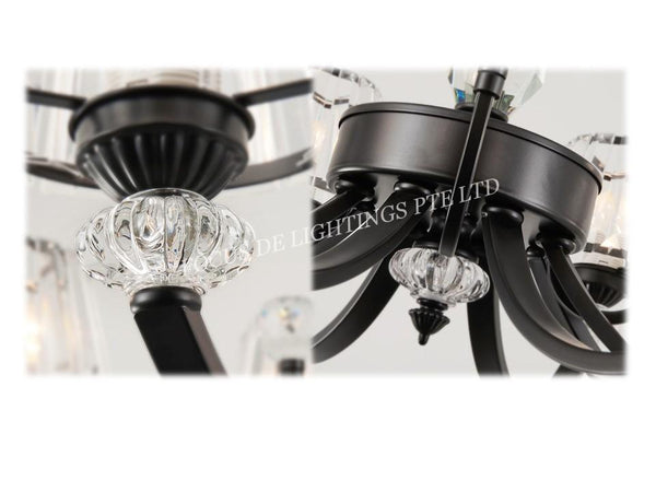 CLASSIC CRYSTAL BLACK CHANDELIER 1007 -8L OR 10L