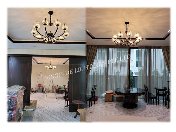 CLASSIC BLACK CRYSTAL CHANDELIER 1007 3L OR 6L