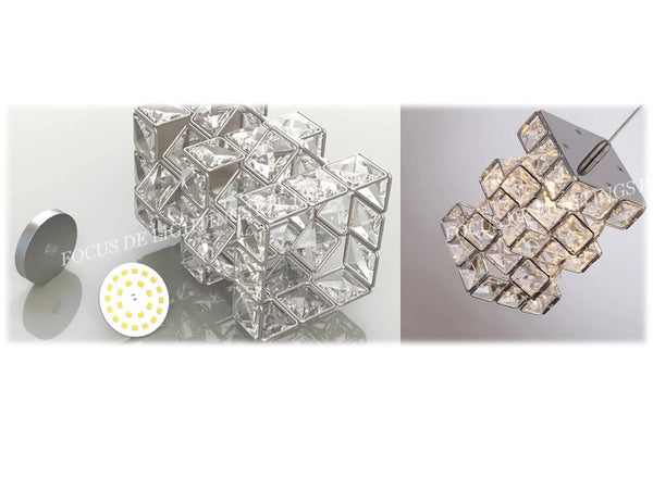 CUBCIUS LCLASSIC CRYSTAL CEILING CHANDELIER (ROSEGOLD / CHROME)