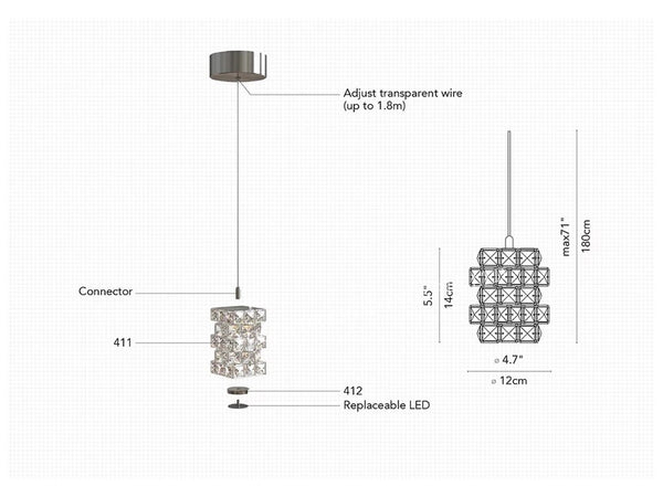 CUBCIUS LCLASSIC CRYSTAL CEILING CHANDELIER (ROSEGOLD / CHROME)