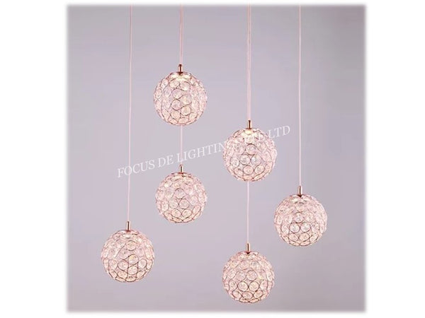 MARS LCLASSIC CRYSTAL CEILING CHANDELIER (ROSEGOLD / CHROME)