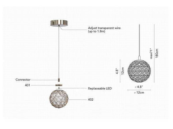 MARS LCLASSIC CRYSTAL CEILING CHANDELIER (ROSEGOLD / CHROME)