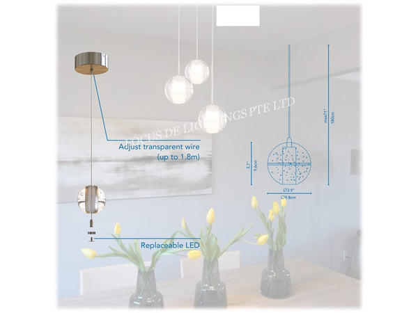 VENUS LCLASSIC CRYSTAL CEILING CHANDELIER (CHROME)