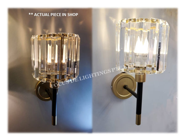 CLASSIC GOLD CRYSTAL 5122 WALL LAMP -BLACK+GOLD