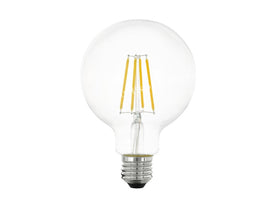 LED GLOBE FILAMENT BULB CLEAR GLASS G80 G95 -E27 4W (WARM OR DAY)