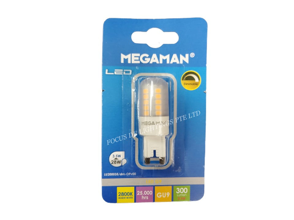 at retfærdiggøre skildring blanding MEGAMAN LED G9 LU200035 LED 3.5W (DIM) - FOCUS DE LIGHTINGS PTE LTD