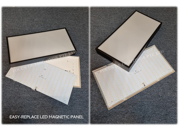 RECTANGLE LED Ceiling Lamp 34241 + Easy-changeable Magnetic Panel