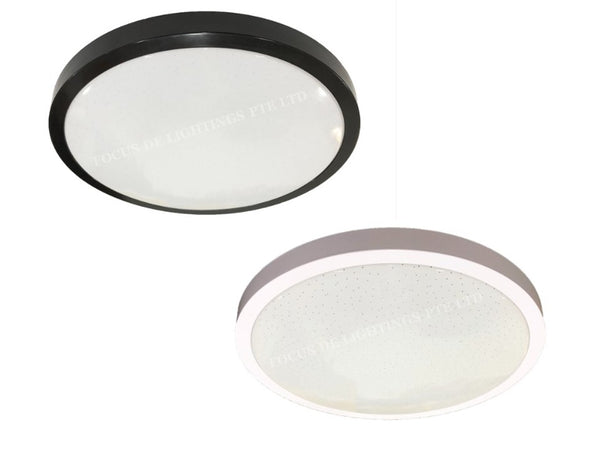 Framed FROSTED or STARRY LED Ceiling Lamp (Black/White)