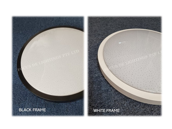 Framed FROSTED or STARRY LED Ceiling Lamp (Black/White)