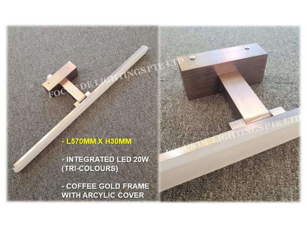 MIRROR WALL LAMP 8387 20W LED (TRI-COLOURS) COFFEEE GOLD