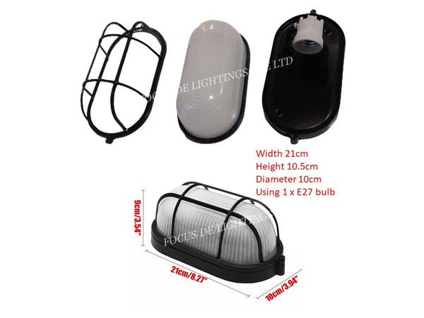 INDUSTRIAL CAGED OUTDOOR WALL LAMP 024S -E27