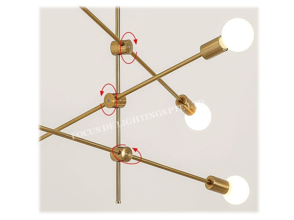 GOLD TURNABLE STICK PENDENT LAMP PL 17006 6L
