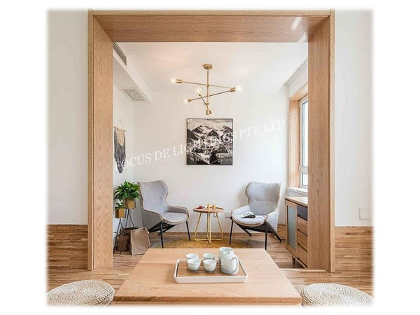 GOLD TURNABLE STICK PENDENT LAMP PL 17006 6L