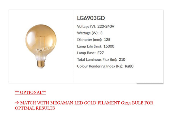 GOLD TURNABLE STICK PENDENT LAMP PL 17006 6L