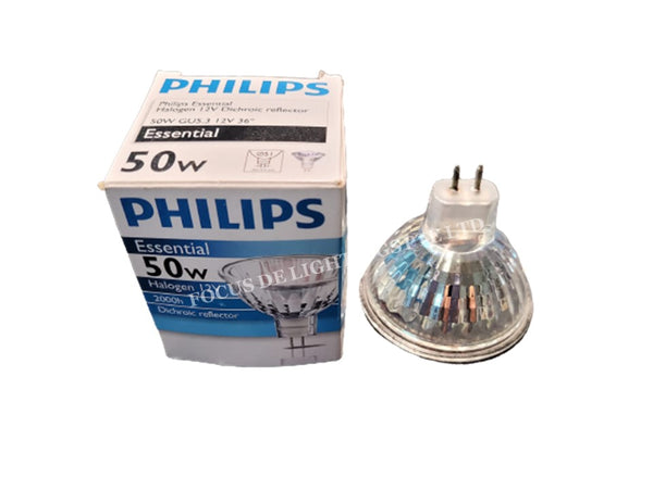 (ONLY OSRAM AVAILABLE) PHILIPS ESSENTIAL HALOGEN MR16 GU5.3 12V -50W