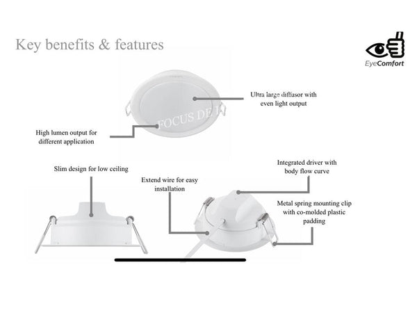 PHILIPS MESON ROUND 17W DOWNLIGHT -EYECOMFORT