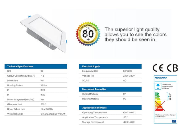 MEGAMAN CLASSIC Recessed Downlight 1119 -SQUARE (9W/12W/15W/18W)