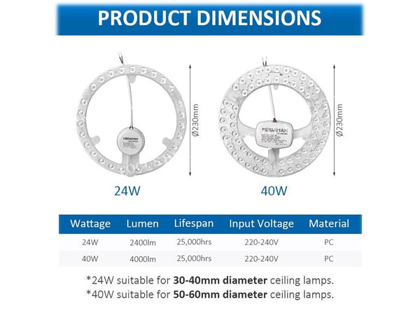 Framed FROSTED or STARRY LED Ceiling Lamp (Black/White)