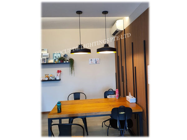 PENDANT LAMP 8264 WOODEN+BLACK+GOLD (DIA 400MM)